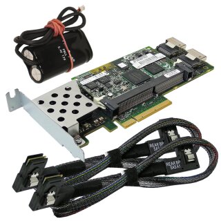 HP Smart Array P410 6Gb SAS RAID Controller 512MB +BBU +2x Kabel 462919-001 LP