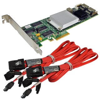 LSI MR SAS 8308ELP 8-Port 3 Gb PCIe x4 RAID Controller L3-01091-12B + 2x Kabel