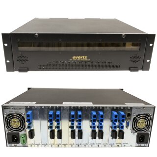 Evertz Multiframe 7700FR-C 2x PSU 9x 7707BPX 1x 7700FC