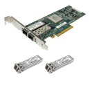 QLogic QLE8152 FC Dual-Port 10Gb SFP+ PCIe x8 CNA 111-01006+A0 + 2x 10Gb SFP+