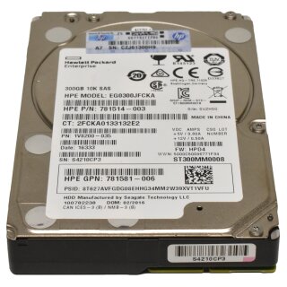 HP Seagte 600GB 2.5" 6G 10K SAS HDD Festplatte EG0600FBLSH ST9600205SS