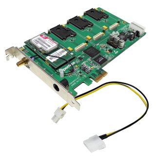 OpenVox G400E 4-Channel PCIe x1 GSM Card + 1x WCDMA Module WCD100