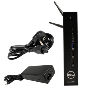 Dell Wyse 5070 Thin Client Intel J4105 1.5GHz CPU 4GB PC4 16GB eMMC Wifi USB 3.0 1xFuß 2xAntene 1xNetzteil