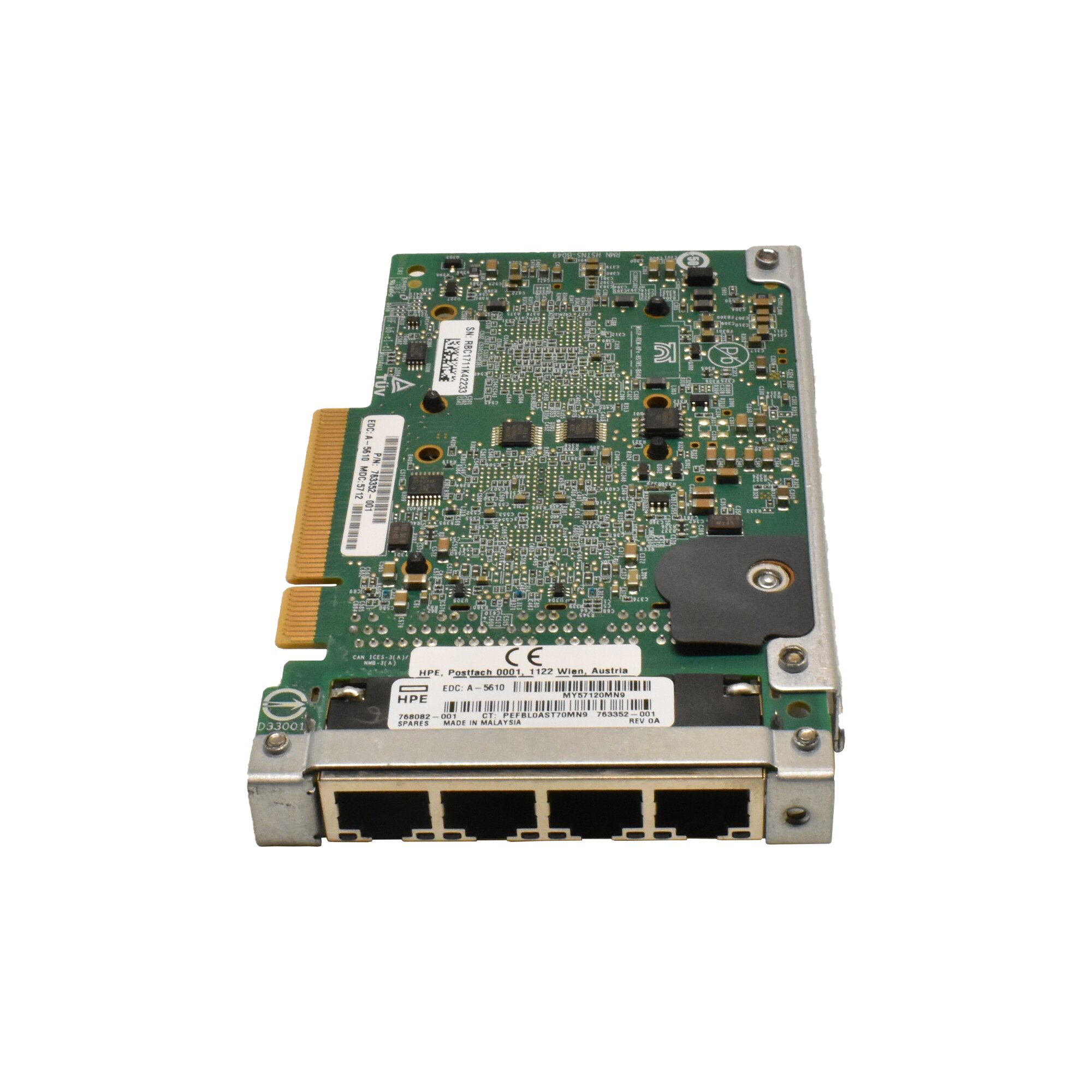 HP 763352-001 536FLR-T – Scheda Di Rete 4 Porte 10 Gbps PCIe 3.0 X8, Ricondizionata