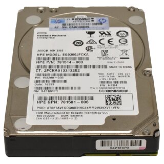 HP 600GB 2.5" 6G 10K SAS HDD Festplatte EG0600FBDSR 599476-003 507129-014