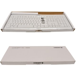 Cherry KC 1000 PC Keyboard Tastatur DE QWERTZ USB corded weiß JK-0800DE-0