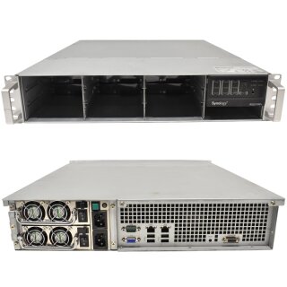 Synology RS2211RP+ NAS Rack Station Intel Atom K525 3GB Ram 10 Bay 2U 3x Caddy