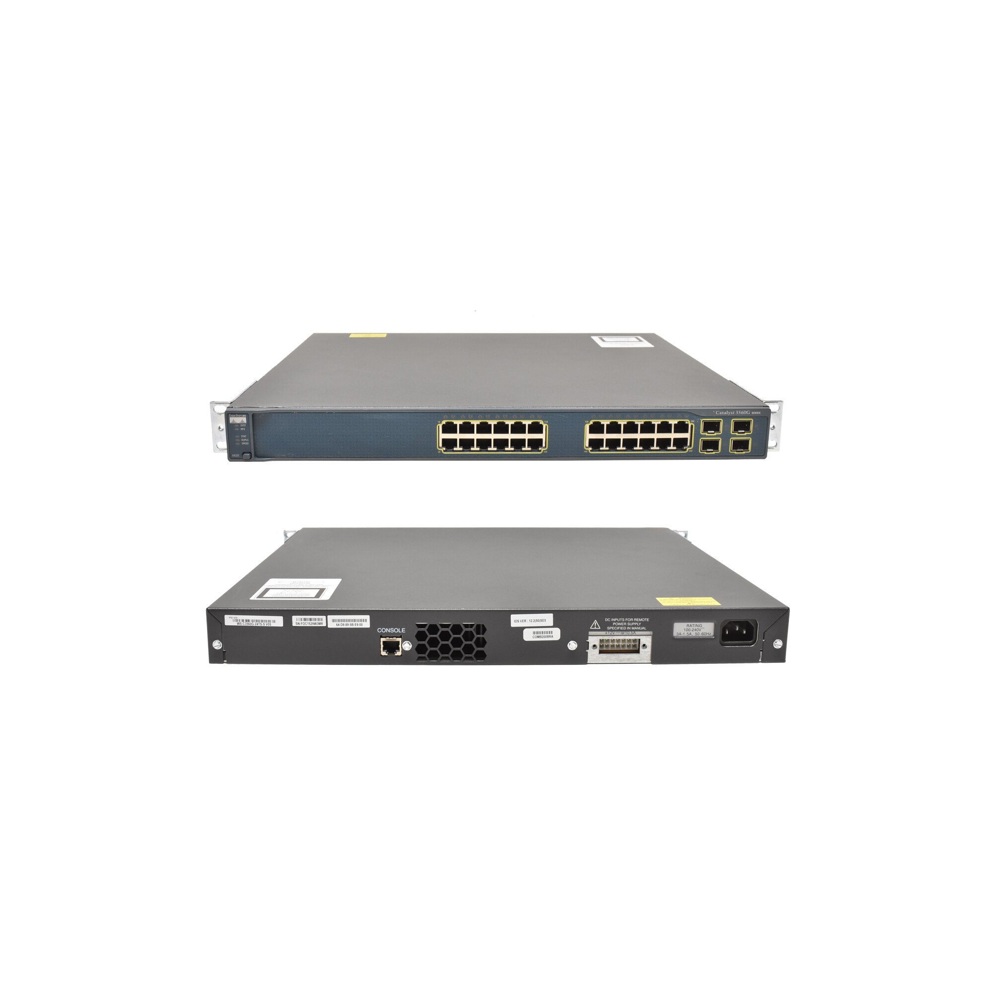 Cisco Catalyst WS-C3560G-24TS-S 24 x 10/100/1000T + 4 SFP + IPB Image ...