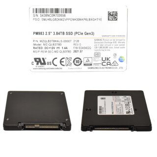 Samsung PM983 3,84TB MZ-QL3T80 2.5 Zoll SAS Cache SSD-Festplatte