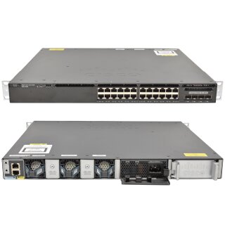 Cisco Catalyst WS-C3650-24TS-E 24-Ports PoE GE 4-Ports GE Uplink IP 1x PSU Rack Ears