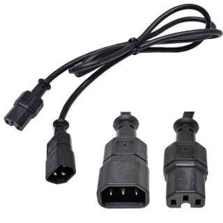 Netzkabel 1,5m C14 - C15 Ozoflex H05RN-F 3G1.0mm schwarz