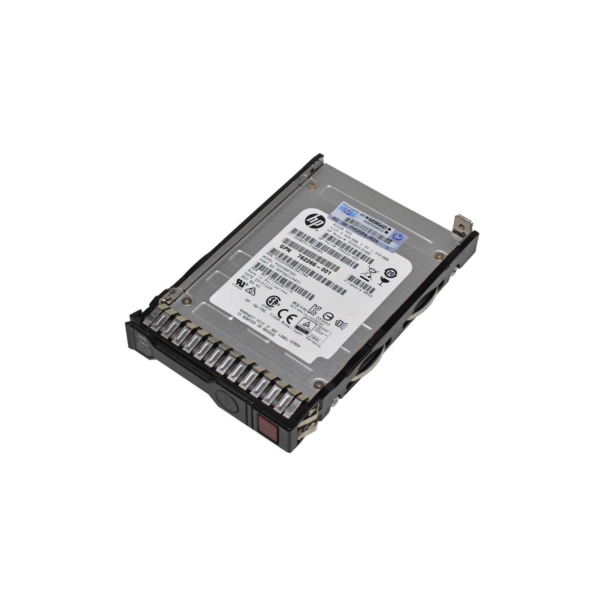 HP 800 GB 2.5“ 12Gbps SAS SSD 762749-001 + G8 G9 G10 PX03SNF080 750222 ...