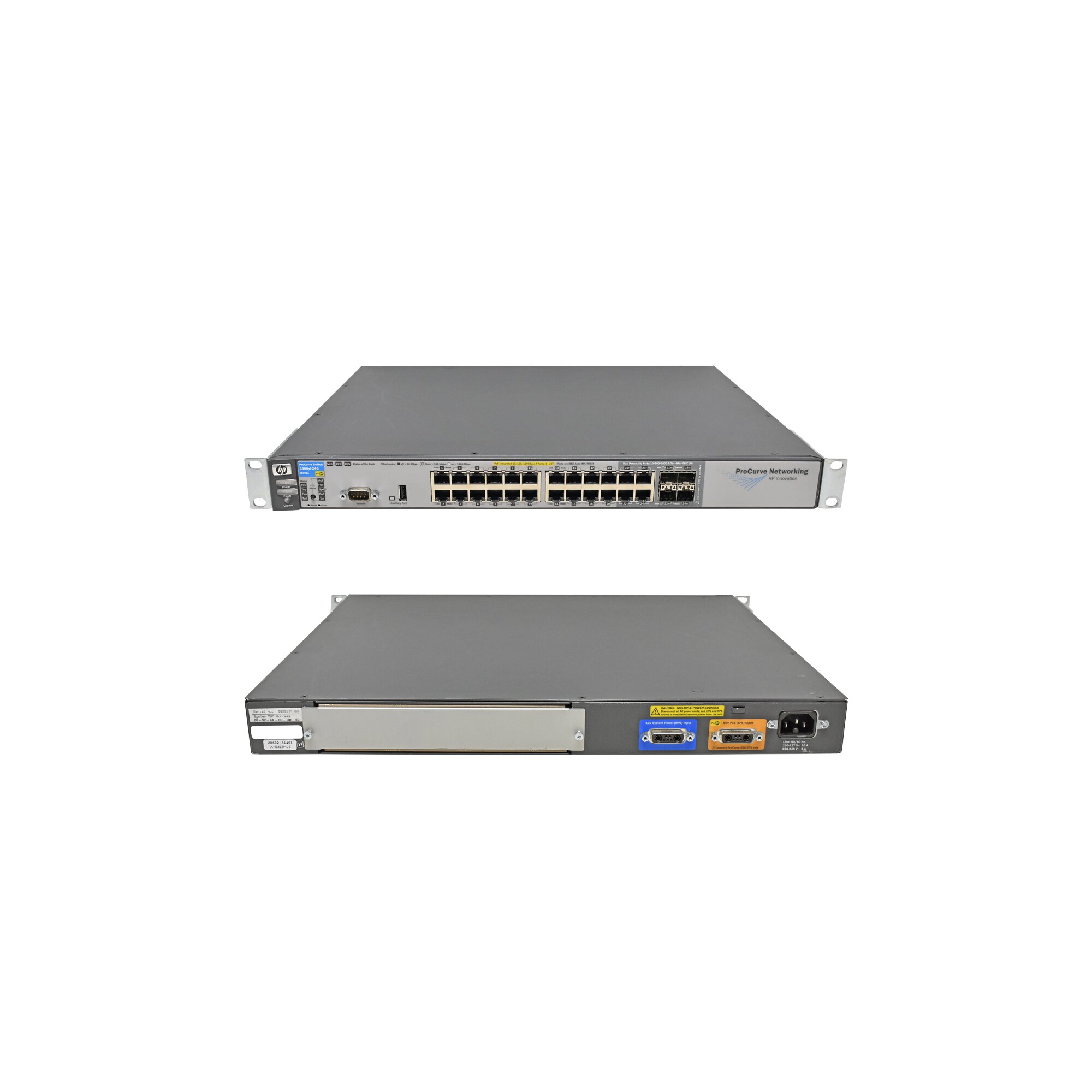 HP ProCurve 3500yl24G Switch + 4 SFP+ Ports J8692A Piospartslap
