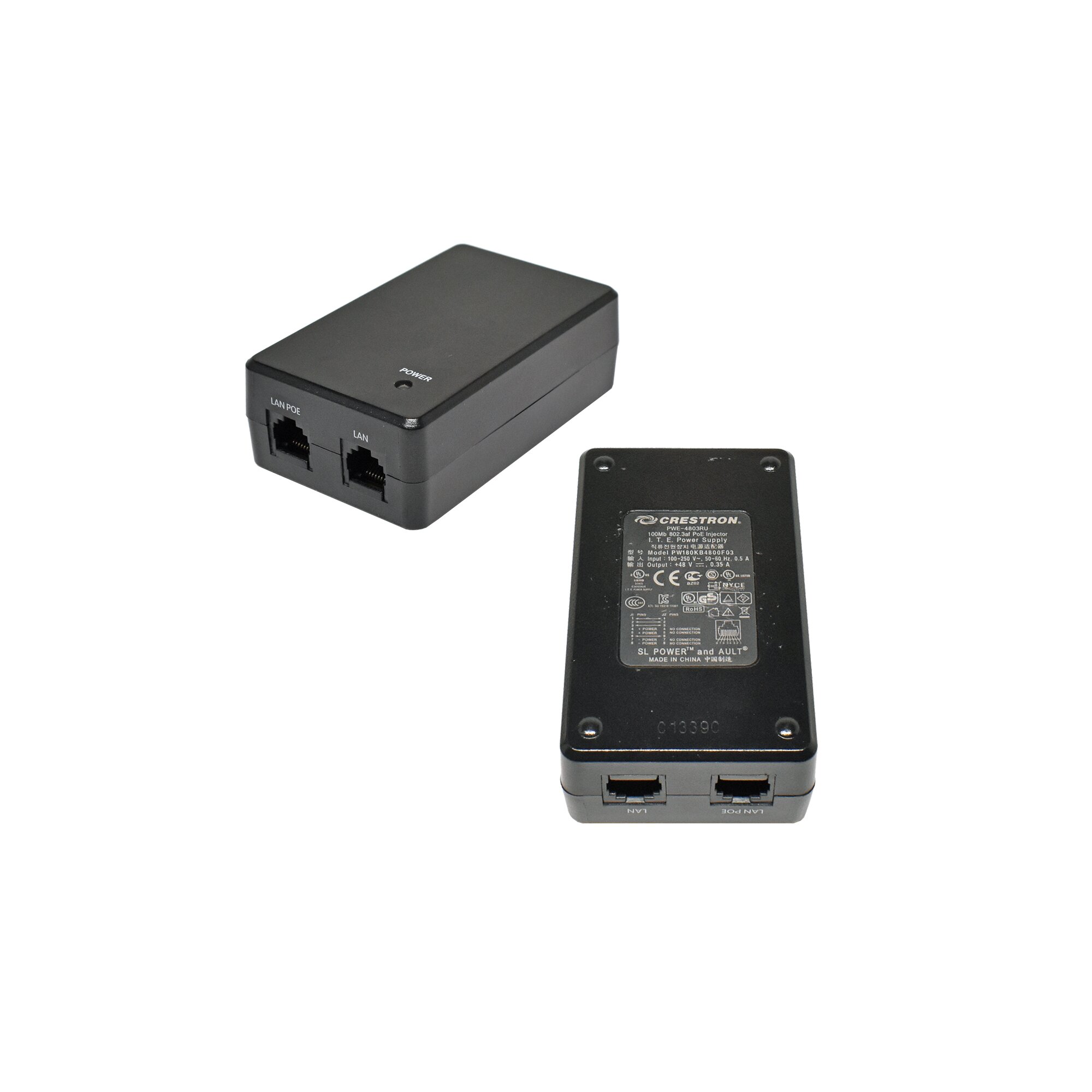 Crestron PWE-4803RU 2-Port PoE Injector PW180KB4800F03 IEEE