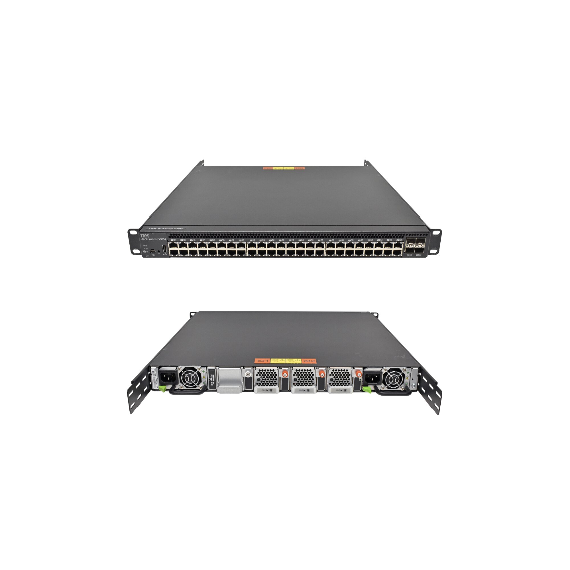 Office Rackswitch IBM RackSwitch G8052 52-Port 7309-HC 00D9799 + 2 GBICs - Piospartslap