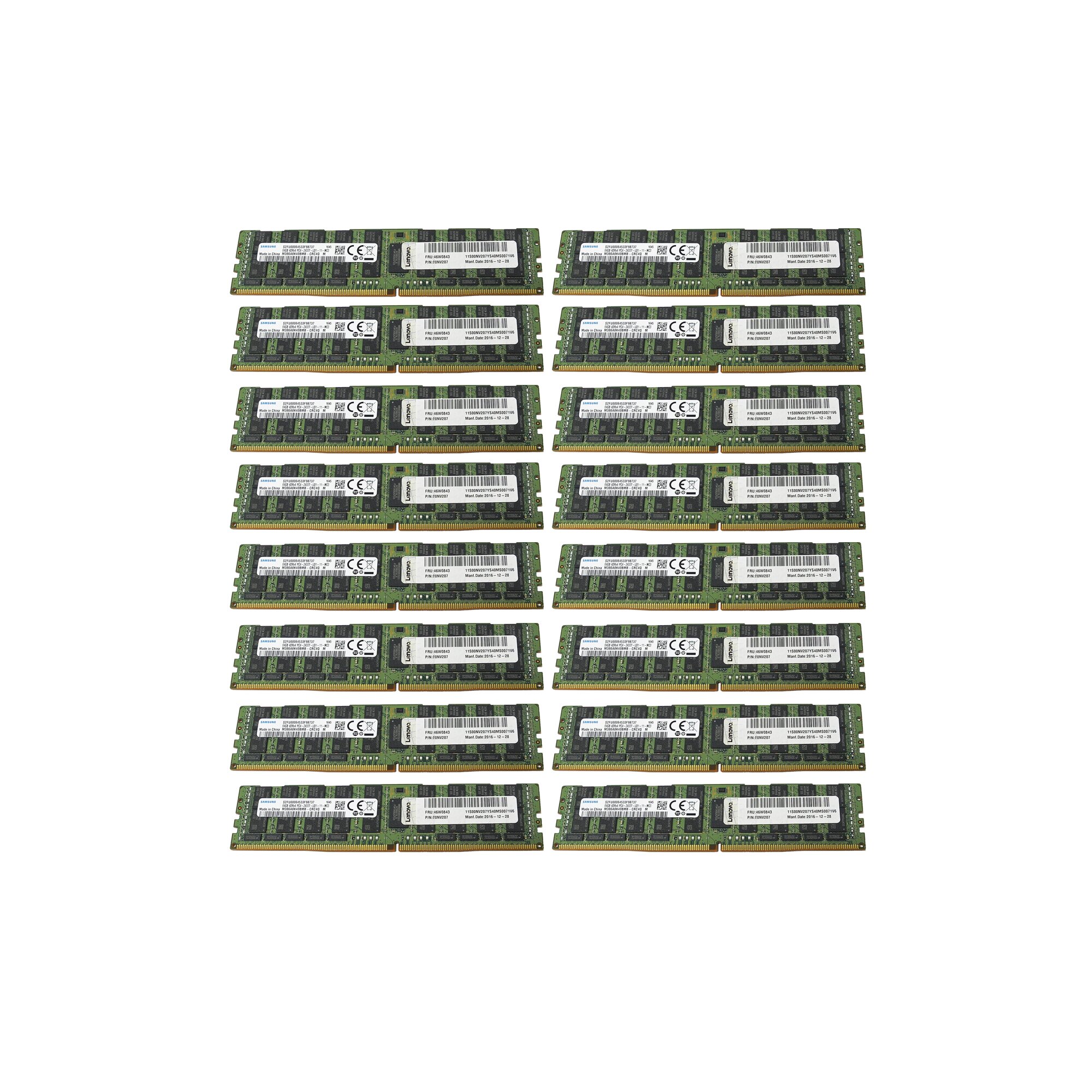 1024GB Lenovo Samsung 16x 64GB PC4- 2400T RAM M386A8K40BMB-CRC