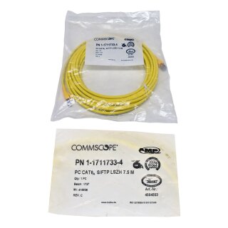 Datenkabel 7,5m Patch Kabel CommScope 1-1711733-4 Cat6A S/FTP LSZH RJ45 !! Neu, OVP !!