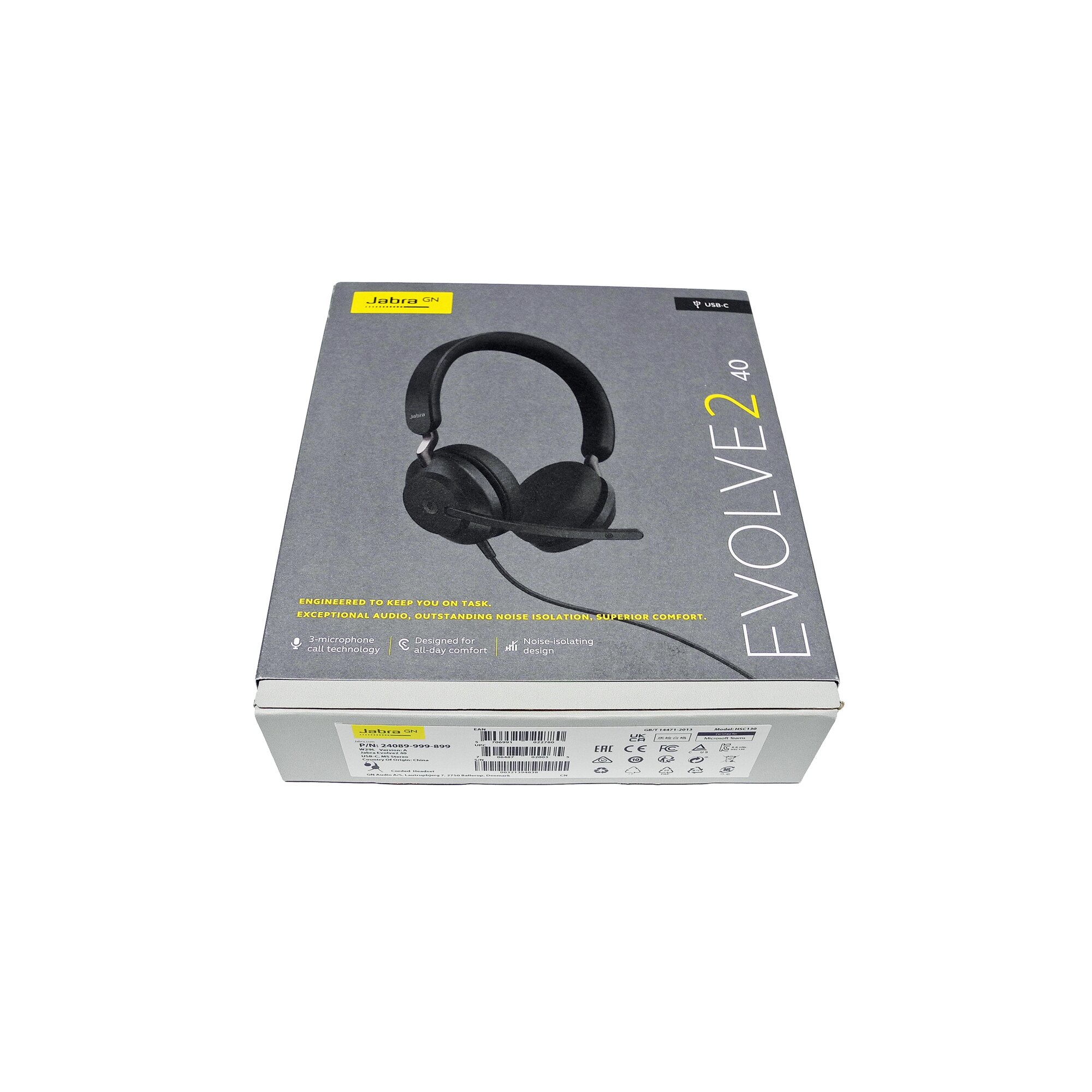 Jabra Evolve2 40 MS Stereo USB-C Business-Headset neu OVP
