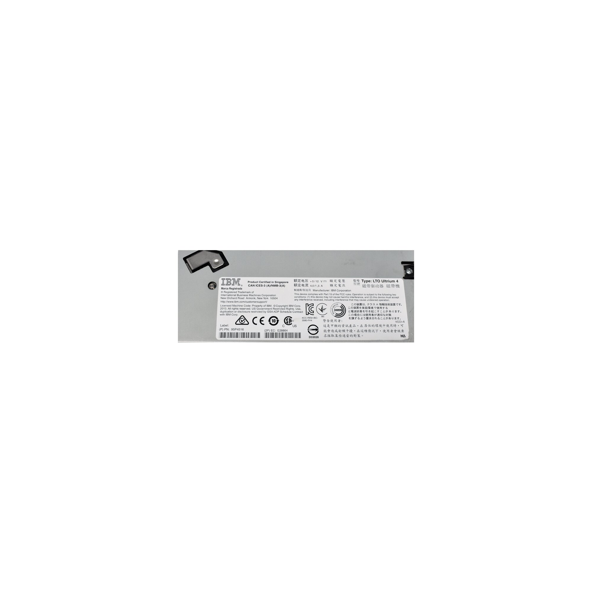 IBM 3588-F4A LTO Ultrium 4 FC 4Gb/sec 800GB Fibre Bandlaufwerk 35P2326 ...