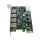 Texas Instruments TUSB7340 EVM 4-Port USB 3.0 Super Speed PCI-Express x1 Karte