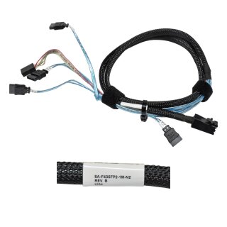 Datenkabel Supermicro SA-F43S7P2-1M-N2 Internal MiniSAS HD Kabel SFF-8643 - 4x SATA