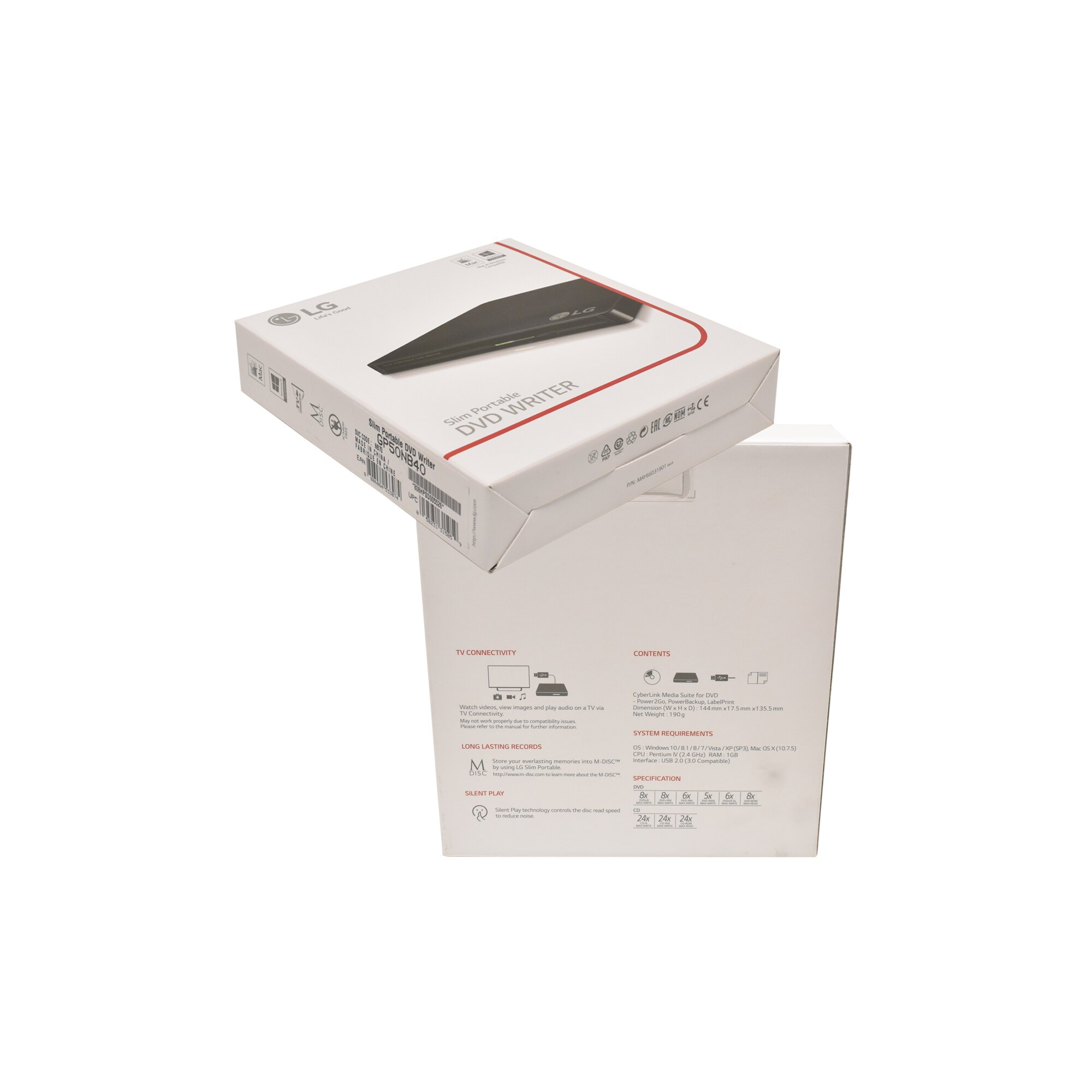 LG GP50NB40 USB Slim Portable DVD Writer 8x Laufwerk Brenner extern