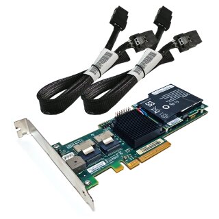 LSI MR SAS 8708EM2 3 Gb/s PCIe x8 RAID Controller +BBU +2x SAS Kabel FP