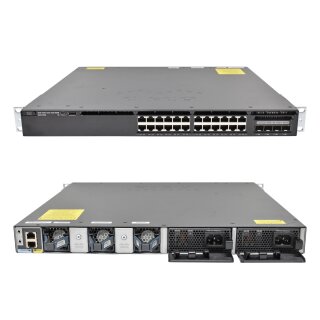 Cisco Catalyst WS-C3650-24PS-S 24 Port PoE+ GE 4x1G SFP 2x PSU Rack Ears