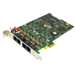 Dialogic D4PCIUFEWEU 4-Port PCI-Express Combi Voice/Fax Board P/N 56-0455-03