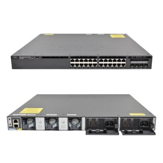 Cisco Catalyst WS-C3650-24TS-L 24-Port Gigabit Ethernet Switch 4 x SFP 2 x PSU