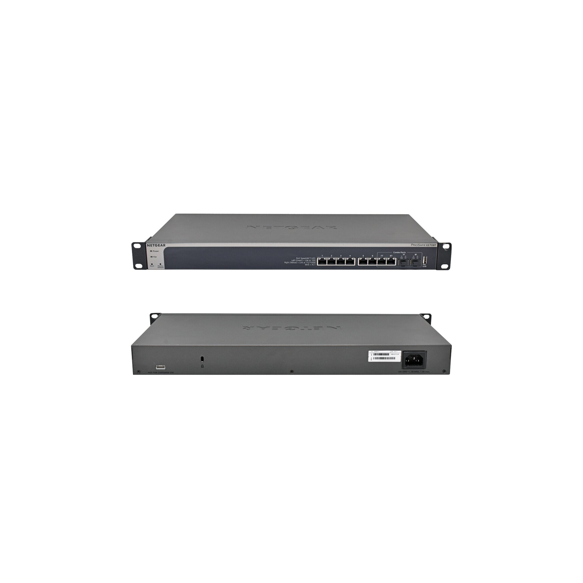 NETGEAR ProSafe XS708T 8-Port 10G Ethernet Switch 2 x 10G SFP+ 