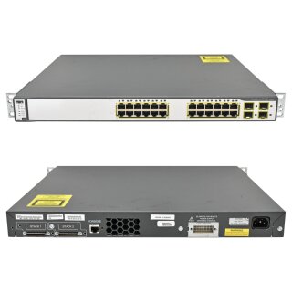 Cisco WS-C3750G-24TS-S1U 24-Port RJ-45 Stackable GE Switch 4 x SFP +Rack Ears