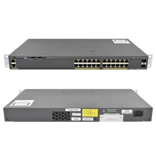 Cisco WS-C2960X-24TS-LL 24-Port Gigabit Ethernet Switch + 2 SFP Ports + Montagewinkel