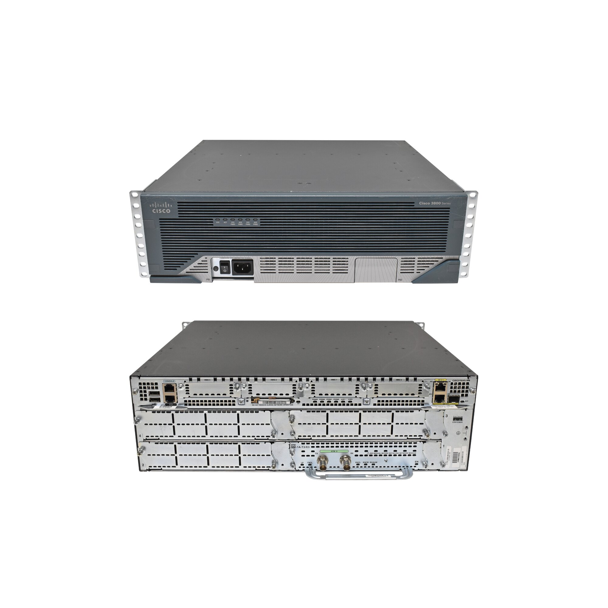 Cisco Router CISCO3845-MB + Modul NM-1A-T3/E3 + 512 MB CF-Card ...