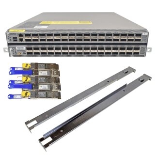 Cisco Nexus N3K-C3164Q-40GE 64-Port 40G QSFP+ 2U Ethernet Switch + Rail Kit + 5 Mini GBICs