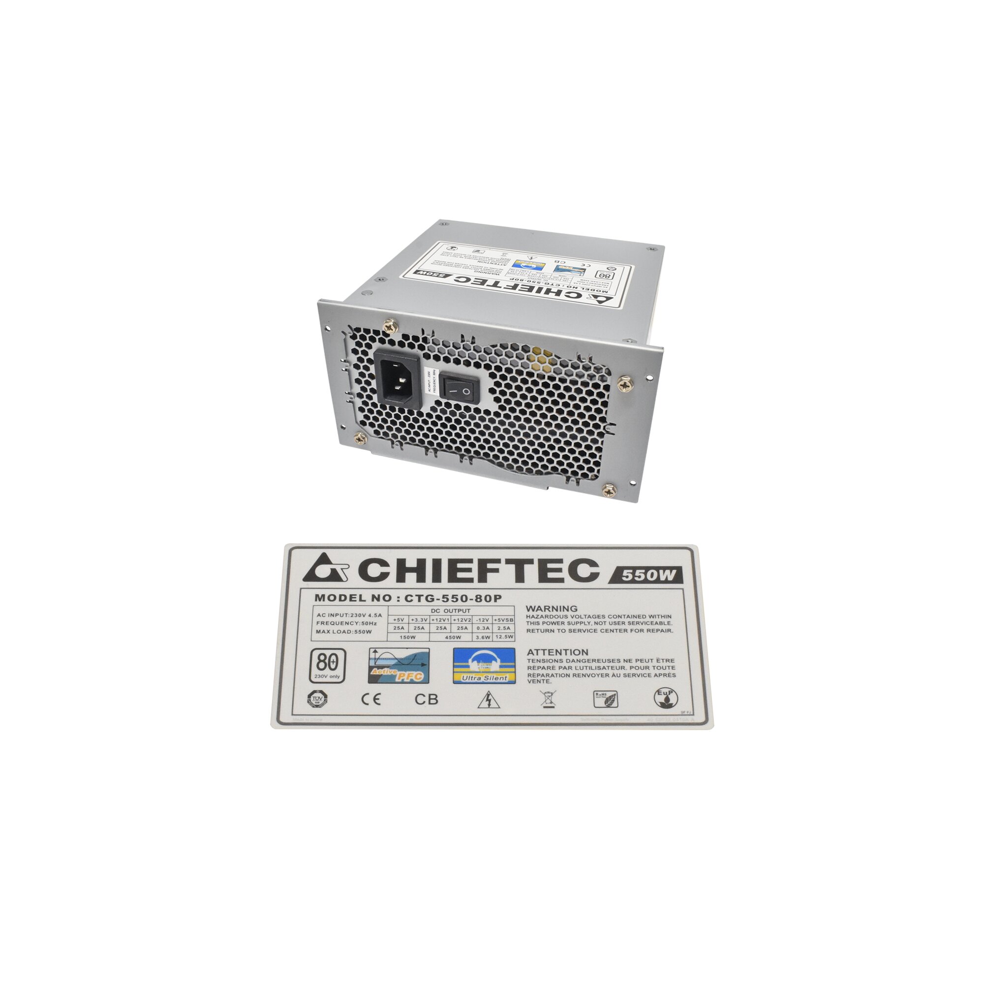 ChiefTec CTG-550-80P 550W ATX Netzteil - Piospartslap