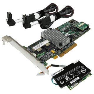 IBM M5014 8-Port 6 Gb PCIe x8 RAID Controller 46M0918 +BBU +2x SAS Kabel FP