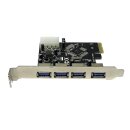LogiLink PC0057 4-Port USB 3.0 Super Speed PCI-Express x1 Schnittstellenkarte