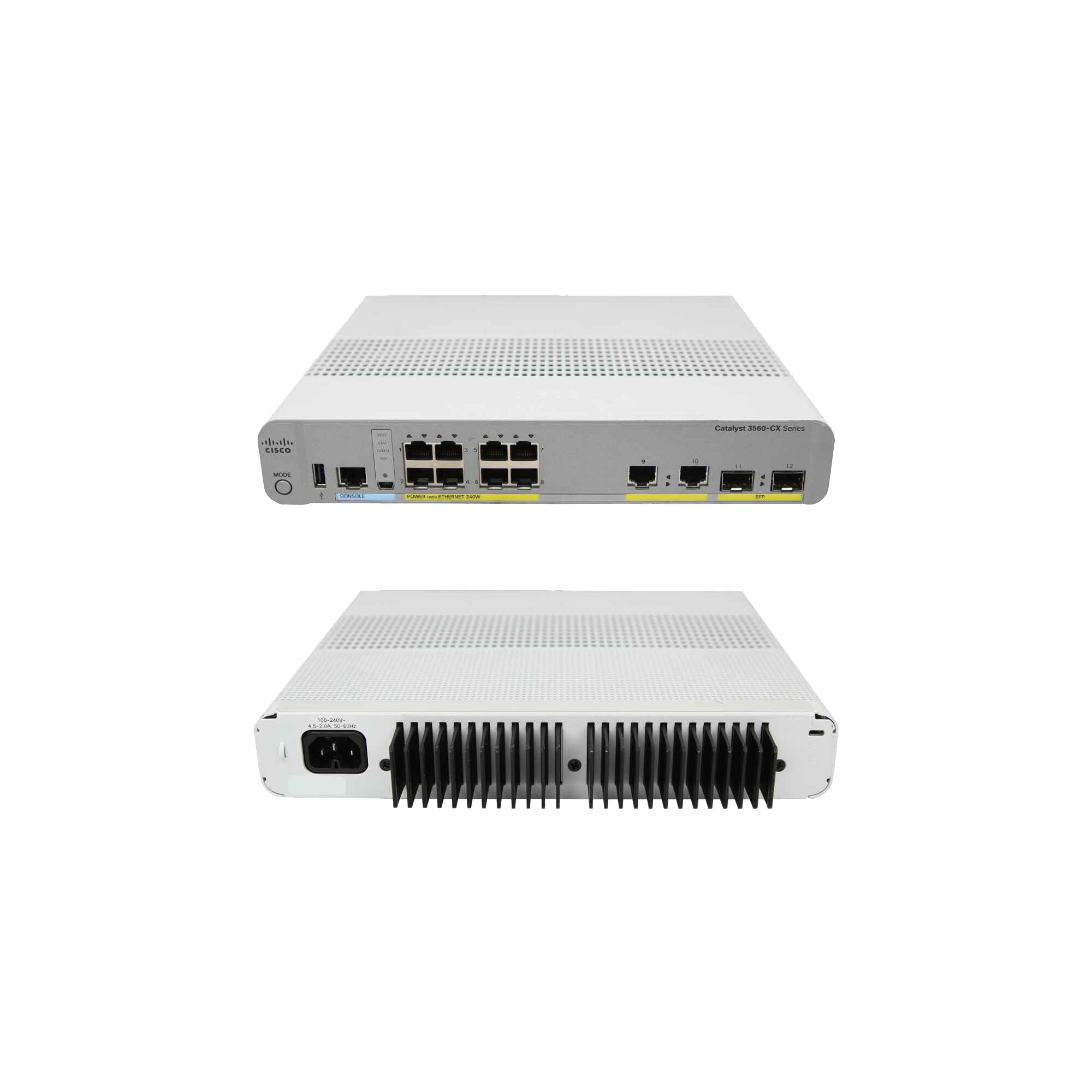 Cisco Catalyst WS-C3560CX-8PC-S 8-Port PoE+ Gigabit Ethernet Switch 2x ...