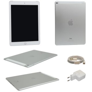 Apple iPad Air 2 64GB 9,7 Zoll Wifi + Cellular Silver A1567 mit USB Power Adapter und Lightning USB Kabel