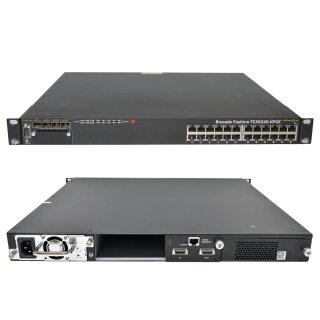 Brocade FastIron FCX624S-HPOE 80-1002387-04 24-Port PoE Gigabit Ethernet Switch 4x SFP 1xPSU