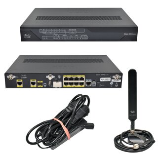 Cisco C890-LTE C899G-LTE-GA-K9 8-Port Gigabit Integrated Services Router + Netzteil + Antenne + Fuß + Verlänerung