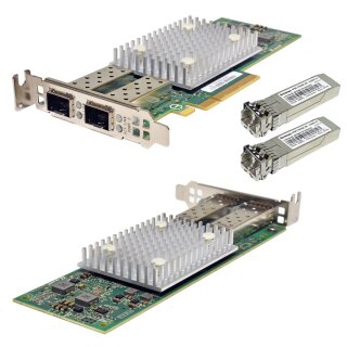 Dell QLogic 0807N9 QL41112 Dual-Port 10G SFP+ NIC PCIe x8 LP +2 Mini GBICs