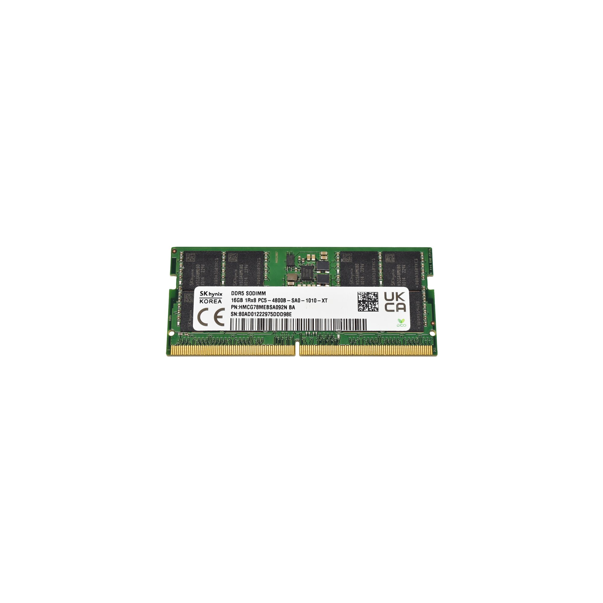 Barrette Mémoire SK Hynix 16 Go DDR5 PC5-4800 – SO-DIMM Pour PC Portable, Occasion