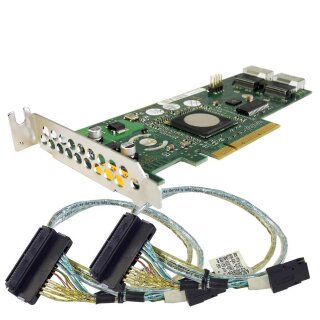Fujitsu Primergy 8 Kanal RAID-Controller SAS PCI-E X8 D2507-C11 GS1 +2x Kabel LP