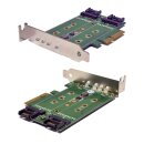 StarTech PEXM2SAT32N1 PCIe 3.0 x4 3-Port M2 SSD 1x PCIe NVMe 2x SATA Adapter Card