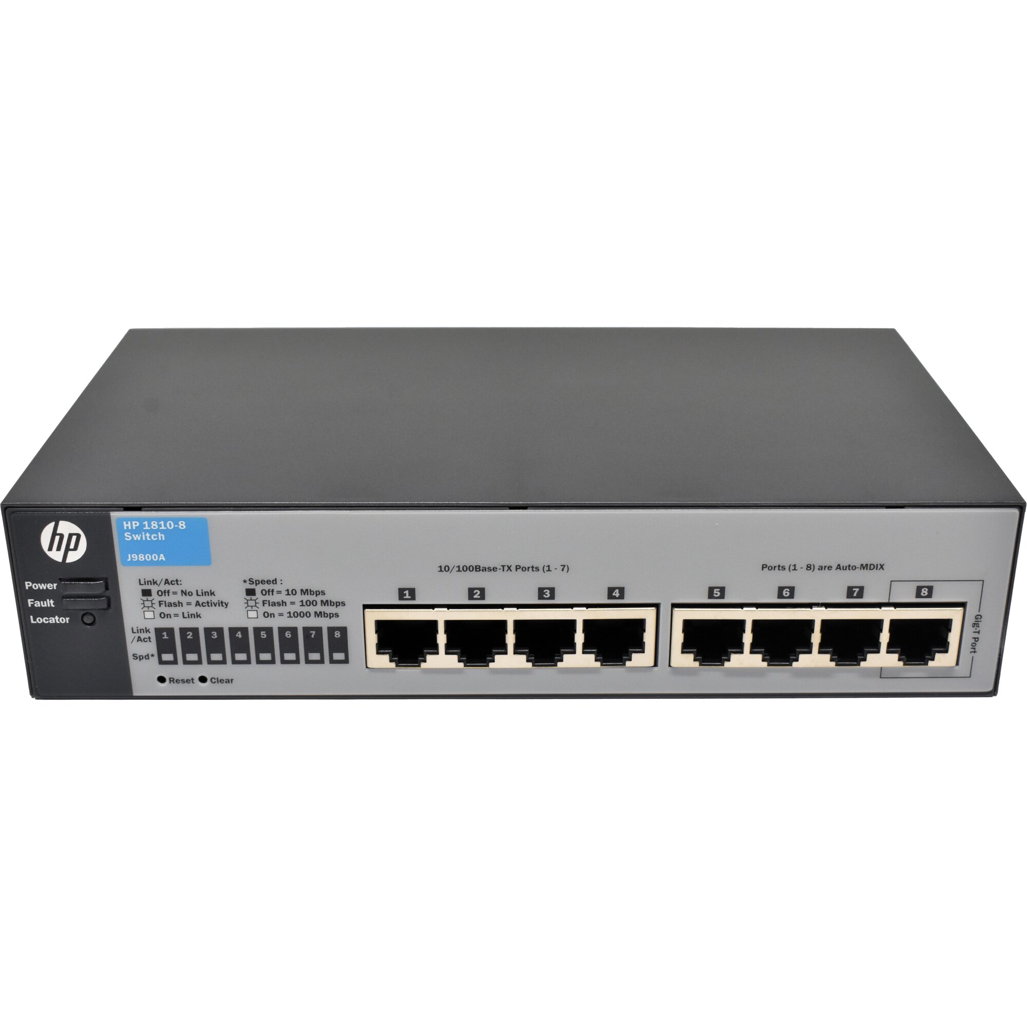 HP 1810-8 J9800A 7-Port Fast Ethernet 1-Port GE Switch + PSU NEW NEU ...
