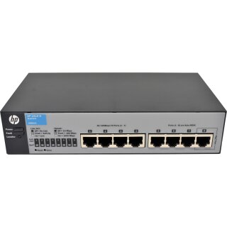 HP 1810-8 J9800A 7-Port Fast Ethernet 1-Port GE Switch + PSU NEW NEU