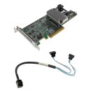 LSI MegaRAID SAS 9361-4i 4-Port 12Gb/s PCIe x8 RAID Controller 03-25420-12A/B +Cable LP