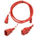 2xYung Netzkabel C19 C20 Power Kabel -ROT 3m 16A 250V Verlängerung RPC20C19RD10
